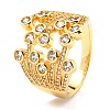 Brass Micro Pave Cubic Zirconia Finger Rings RJEW-F116-09A-G-3