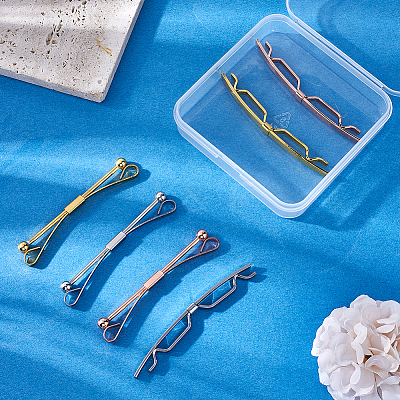 6Pcs 6 Styles Brass Tie Clips for Men FIND-GF0006-84-1