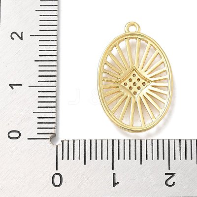 Rack Plating Brass Micro Pave Cubic Zirconia Pendants KK-L224-043G-1