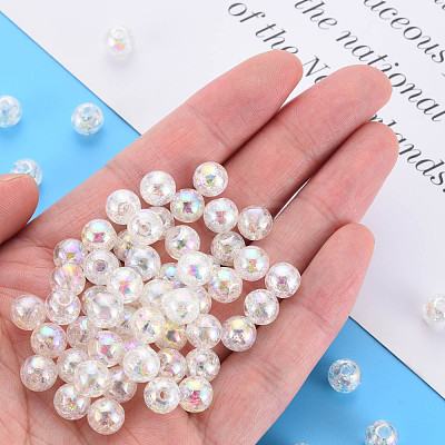 Transparent Crackle Acrylic Beads MACR-S373-66-L06-1