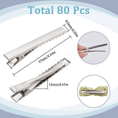 Iron Flat Alligator Hair Clip Findings IFIN-SC0001-66B-1