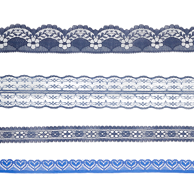 4 Styles Polyester Lace Trim OCOR-GF0005-25A-1