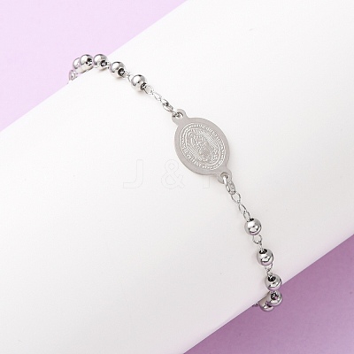 Religion 304 Stainless Steel Link Bracelets BJEW-F524-05B-P-1