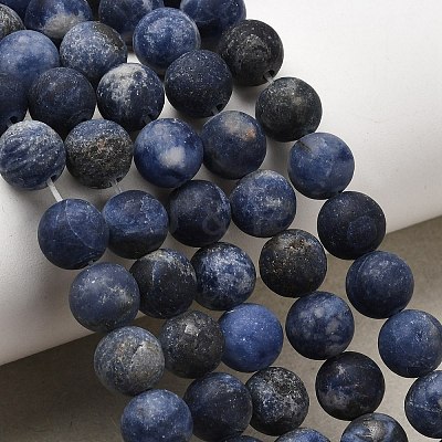 Natural Sodalite Beads Strands G-Q462-8mm-07-1