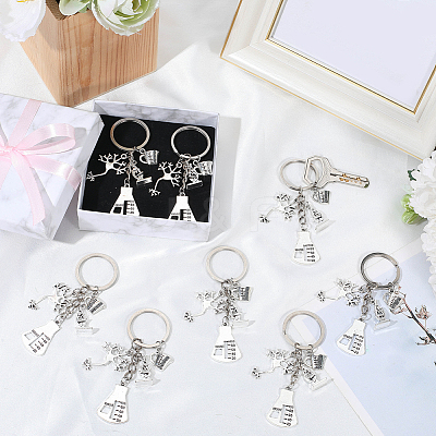 20Pcs Alloy Chemistry Theme Keychains KEYC-SC00040-1