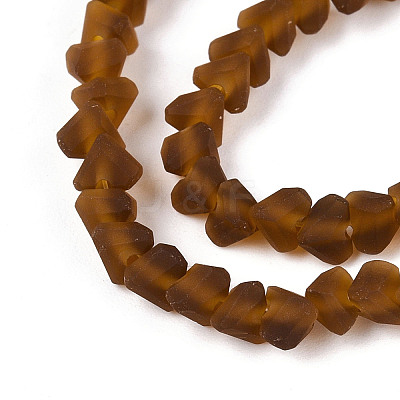 Frosted Transparent Glass Beads Strands GLAA-N016-4mm-01-1