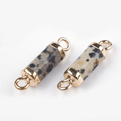 Electroplate Natural Dalmatian Jasper Links connectors G-S344-01D-1