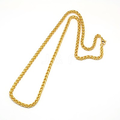304 Stainless Steel Wheat Chain Necklace Making X-STAS-A028-N005G-1