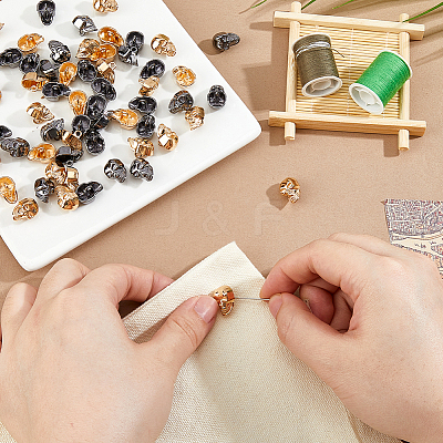 60Pcs 2 Colors Zinc Alloy Shank Buttons BUTT-FH0001-030-1
