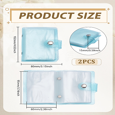 2Pcs PVC Mini Photocard Holder Book AJEW-LP0012-22C-1