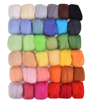 36 Colors Needle Felting Wool DOLL-PW0002-033A-1