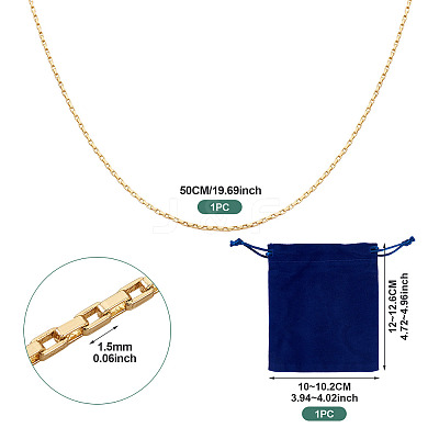Brass Box Chain Necklace NJEW-TA0001-16-1