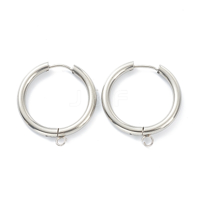 Tarnish Resistant 201 Stainless Steel Huggie Hoop Earring Findings STAS-P283-01M-P-1