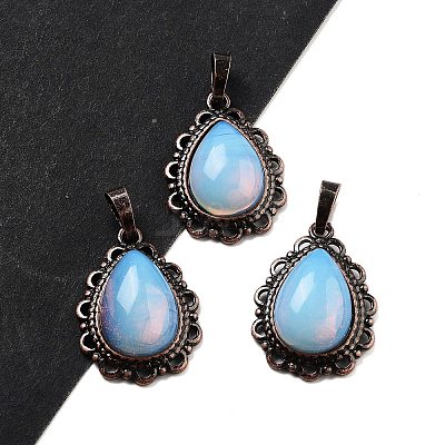 Synthetic Opalite Teardrop Pendants G-K363-01R-06-1