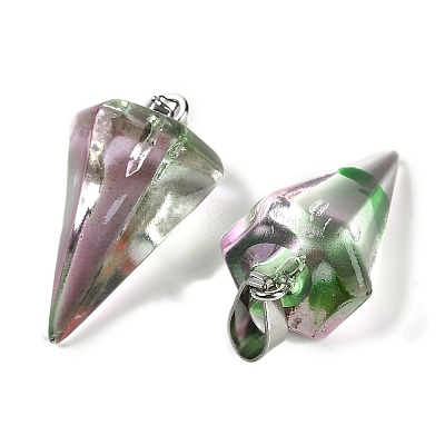 Spray Painted Glass Pendants GLAA-Z007-03E-1