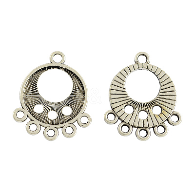 Tibetan Style Alloy Flat Round Chandelier Component Links LS-TIBE-1691-AS-LF-1