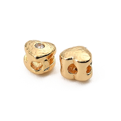 Brass Clear Cubic Zirconia Beads KK-D106-02G-1