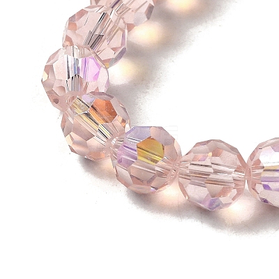 Electroplate Transparent Glass Beads Strands EGLA-A035-T8mm-L20-1