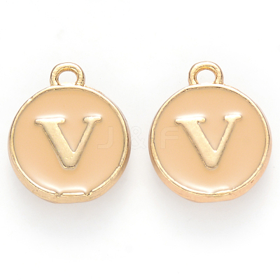 Golden Plated Alloy Enamel Charms X-ENAM-S118-06V-1