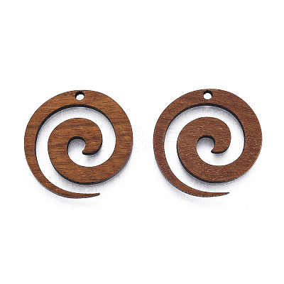 Natural Walnut Wood Pendants X-WOOD-N011-018-1