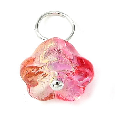 Glass Flower Charms PALLOY-JF02280-1