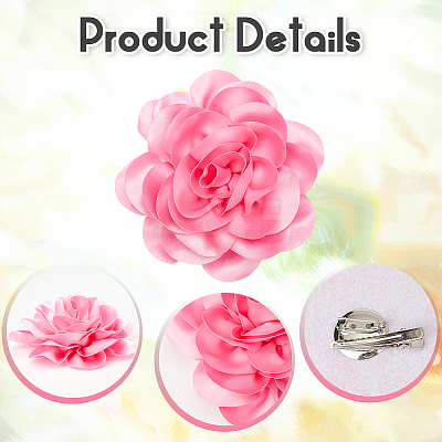 Flower Polyester Brooches JEWB-WH20003-04C-1
