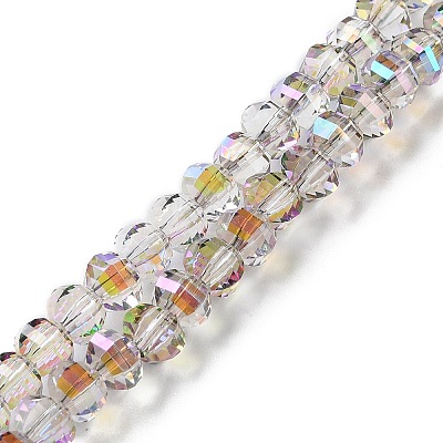Transparent Electroplate Glass Beads Strands GLAA-Q099-H01-07-1