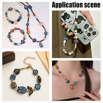 150Pcs 15 Styles Prussian Blue Opaque Acrylic Beads OACR-AR0001-31-1