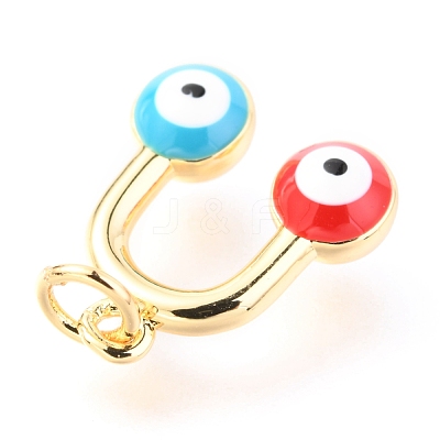 Brass Enamel Pendants KK-Y001-01E-G-1