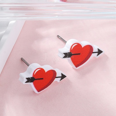Wood Stud Earrings EJEW-M063-01A-1