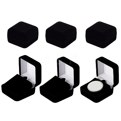 Plastic Cover with Velvet Brooch Packing Boxes VBOX-WH0012-08C-1