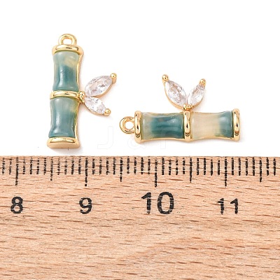 Brass Micro Pave Cubic Zirconia Pendants KK-A284-09G-1
