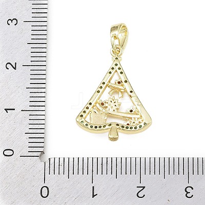 Christmas Brass Micro Pave Cubic Zirconia Pendants KK-H518-03C-G-1