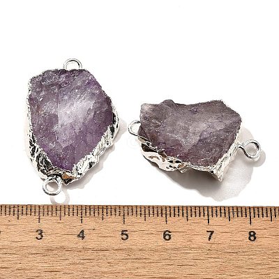Raw Rough Natural Dyed Quartz Crystal Links Connector Charms G-K189-04S-03-1