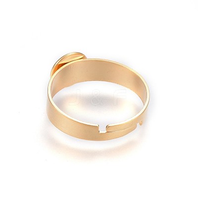 Adjustable 201 Stainless Steel Finger Rings Components X-STAS-G187-01G-6mm-1-1