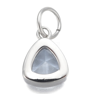 304 Stainless Steel Cubic Zirconia Pendant ZIRC-P080-B06-1
