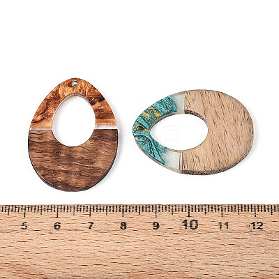 Opaque Resin & Walnut Wood Pendants RESI-T060-47M-1