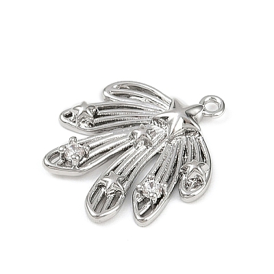 Brass Pave Clear Cubic Zirconia Pendants KK-L238-30P-1