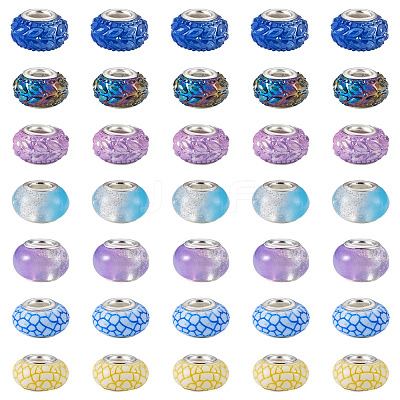 60Pcs 3 Styles Opaque Resin European Beads RESI-TA0005-29-1