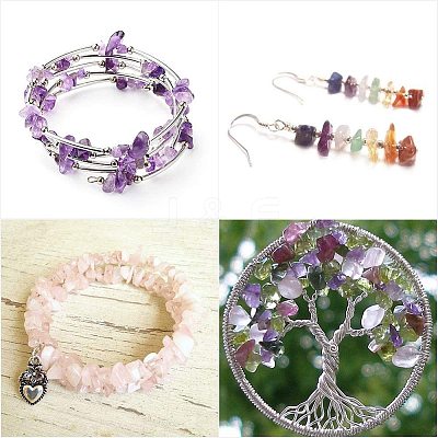 Natural Gemstone Chips Beads G-PH0034-20-1