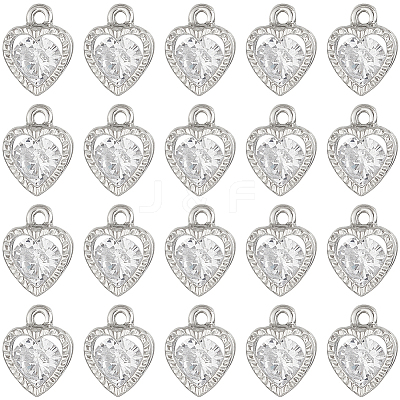 50Pcs Heart Alloy Charms ZIRC-SC0001-32P-1