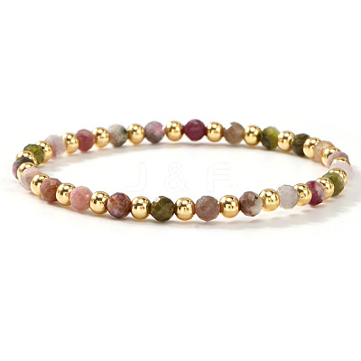Natural Tourmaline Beaded Stretch Bracelets TU5709-15-1
