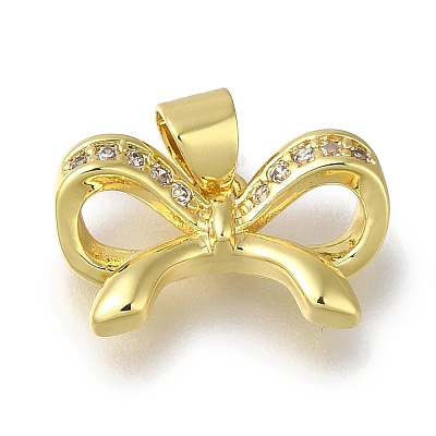 Rack Plating Brass Micro Pave Cubic Zirconia Charms KK-G500-14B-G-1