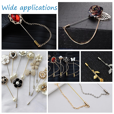 40Pcs 2 Color 202 Stainless Steel Stick Pin End Cap STAS-UN0049-48-1