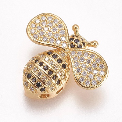 Brass Micro Pave Cubic Zirconia Pendants ZIRC-A009-18G-1