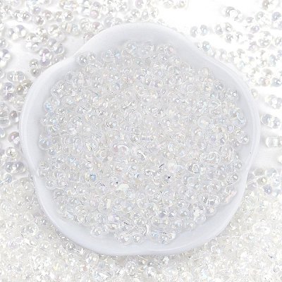 Transparent Colours Rainbow Glass Seed Beads SEED-K010-02-1
