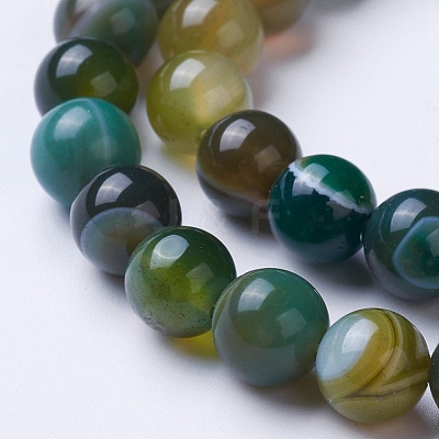 Natural Grade A Striped Agate/Banded Agate Beads Strands G-E479-05-8mm-1