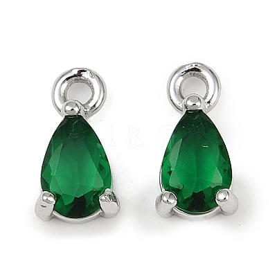 Brass Micro Pave Cubic Zirconia Pendants KK-K374-07P-1