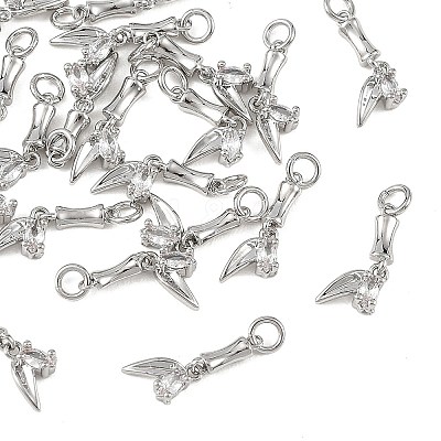 SHEGRACE Brass Micro Pave Clear Cubic Zirconia Pendants XGRQ4N833-712P-1