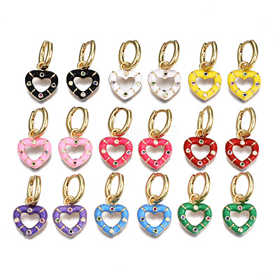 Brass Micro Pave Cubic Zirconia Huggie Hoop Earrings EJEW-T014-46G-NF-1